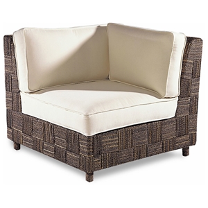 Loft Corner Chair - Abaca Twist, White Fabric Cushions 