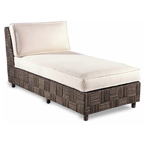 Loft Chaise Lounge - Abaca Twist, White Fabric Cushions 