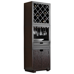 Modulare Wooden Wine Storage Tower - Dark Mahogany 