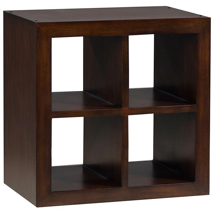 Modulare Wooden Open Back Quad Shelf - Dark Mahogany | DCG Stores