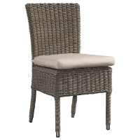 Outdoor Boca Dining Chair - White Fabric Cushion, Gray