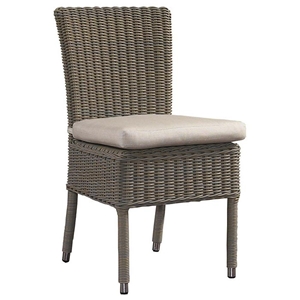 Outdoor Boca Dining Chair - White Fabric Cushion, Gray 