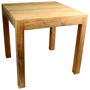 Rustic Square Outdoor Dining Table - Teak Wood 