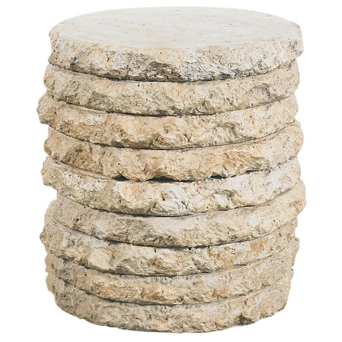 Stacking Stone Table Stone Stack Outdoor Side Table - Round | DCG Stores