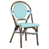 Paris Bistro Chair - Brown Rattan Frame, Blue (Set of 2) - PAD-PBA12-BLU-S-2