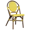 Paris Bistro Chair - Brown Rattan Frame, Yellow (Set of 2) - PAD-PBA12-YLW-S-2