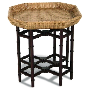 Urban Octagonal End Table - Rattan Weave 