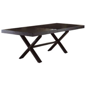 X Rectangular Dining Table - Extension Leaf, Dark Finish 