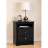 Sonoma Tall Nightstand with Open Shelf - Black - PRE-BDC-2428-SONOMA