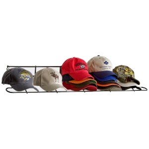 Baseball Cap Rack - Coated Wire, Black 