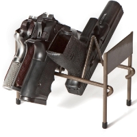 4 Pistol Stackable Rack - Coated Wire, Brown