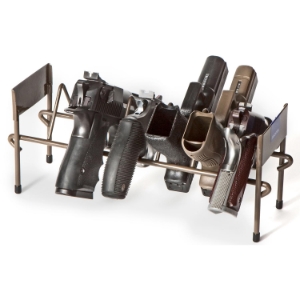 7 Pistol Stackable Rack - Coated Wire, Brown 