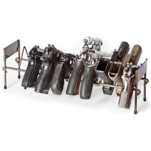 10 Pistol Stackable Rack - Coated Wire, Brown 