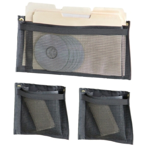 Gun Safe Rack 3 Piece Pouch Set - Nylon Mesh, Black 