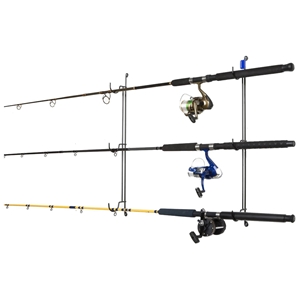 Horizontal Fishing Rod Rack - Coated Wire, 3 Rods 
