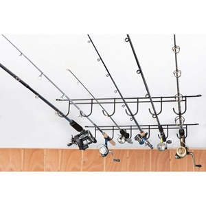 Overhead Fishing Rod Rack - Coated Wire, 6 Rods 
