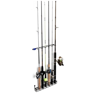 Mount Anywhere Fishing Rod Rack - Coated Wire, 6 Rods 