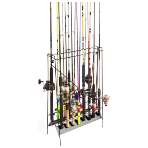 Freestanding Fishing Rod Rack - Coated Wire, 16 Rods 