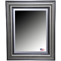 Wall Mirror - Antique Smoke & Black Frame, Beveled Glass