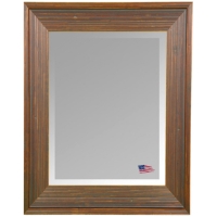 Wall Mirror - Barnwood Brown & Cinnamon Frame, Beveled Glass