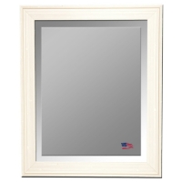 Hanging Mirror - Barnwood White & Cream Frame, Beveled Glass