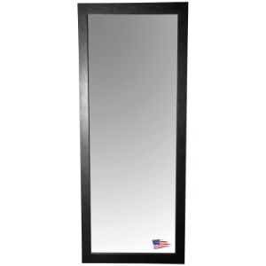 Rectangular Mirror - Black Leather Frame 