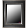 Wall Mirror - Black & Silver Caged Trim Frame, Beveled Glass - RAY-R008