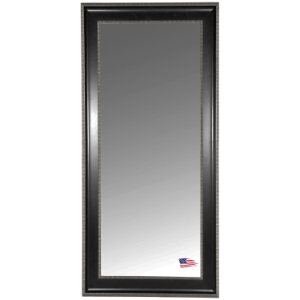 Rectangular Mirror - Black & Silver Caged Trim Frame 