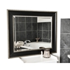 Wall Mirror - Black & Silver Caged Trim Frame, Beveled Glass - RAY-R008