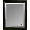 Hanging Mirror - Black Frame, Brown Wood Lining, Beveled Glass - RAY-R011