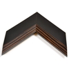 Rectangular Mirror - Black Frame, Brown Wood Lining - RAY-R011T
