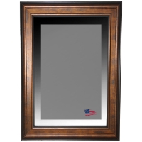 Wall Mirror - Bronze Finished Frame, Black Trim, Beveled Glass