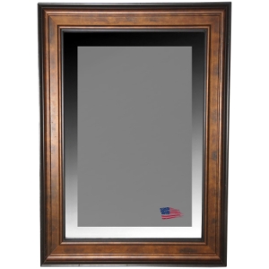 Wall Mirror - Bronze Finished Frame, Black Trim, Beveled Glass 