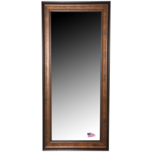 Full Length Floor Mirror - Bronze Finished Frame, Black Trim 