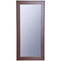 Rectangular Mirror - Bricks Patterned Brown Frame