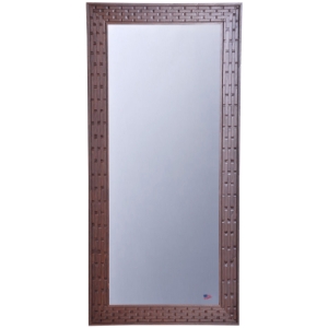 Rectangular Mirror - Bricks Patterned Brown Frame 
