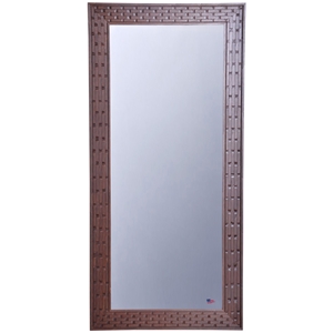 Rectangular Mirror - Bricks Patterned Brown Frame 