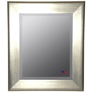 Wall Mirror - Brushed Silver Frame, Beveled Glass SILVER MIRROR