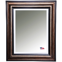 Hanging Mirror - Copper Frame & Canyon Black Trim, Beveled Glass