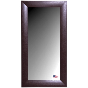 Rectangular Mirror - Espresso Leather Frame 