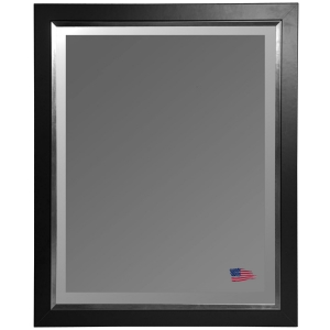 Hanging Mirror - Black Frame, Silver Liner, Beveled Glass 