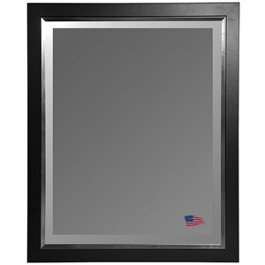 Hanging Mirror - Black Frame, Silver Liner, Beveled Glass 