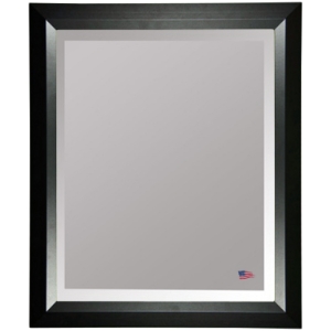 Wall Mirror - Black Angled Frame, Beveled Glass 