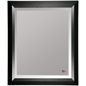 Wall Mirror - Black Angled Frame, Beveled Glass 