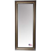 Rectangular Mirror - Stepped Antiqued Silver & Black Frame