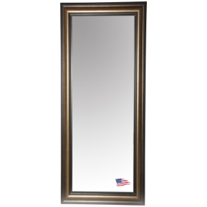 Rectangular Mirror - Stepped Antiqued Silver & Black Frame 