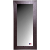 Rectangular Mirror - Wide Brown Leather Frame