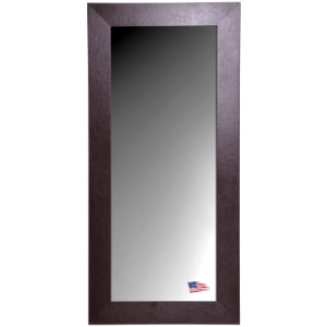 Rectangular Mirror - Wide Brown Leather Frame 