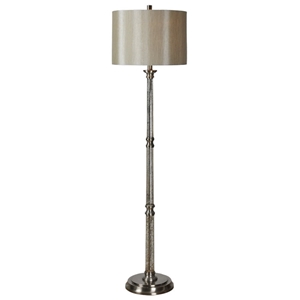 Brooks Floor Lamp - Glass, Satin Nickel Accents 