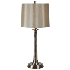 Brooks Table Lamp - Glass, Satin Nickel Accents 